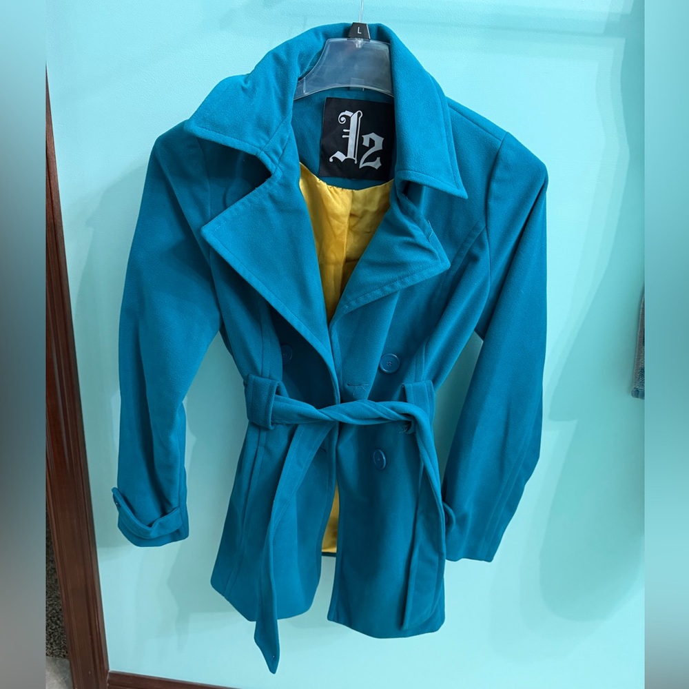 Elegant Teal Women's Trench Coat